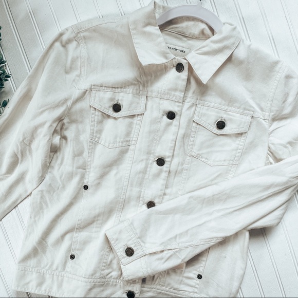 jones new york white denim jacket